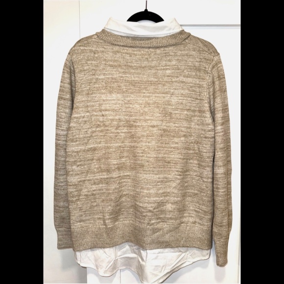 NWT Liverpool Los Angeles Women's Beige Twofer Collared Sweater Sz XL, MSRP $109 - Picture 4 of 7